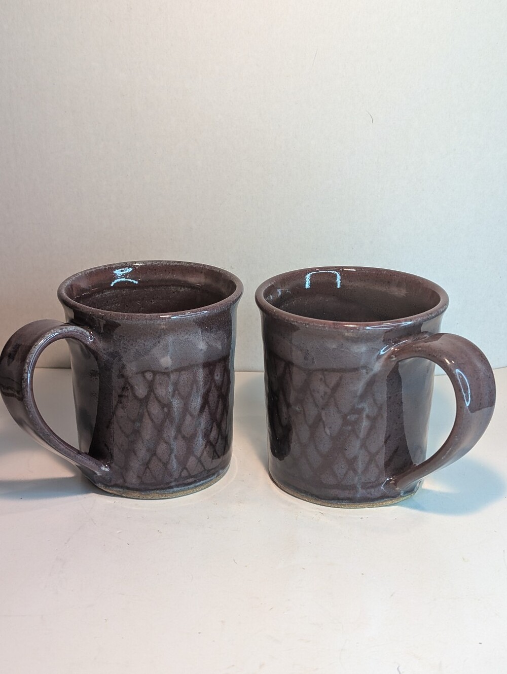 D. Clarke Pottery Mug Purple/Plum Textured, Made in Canada.